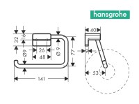 MEDIDAS PORTARROLLOS SIN TAPA ADDSTORIS HANSGROHE